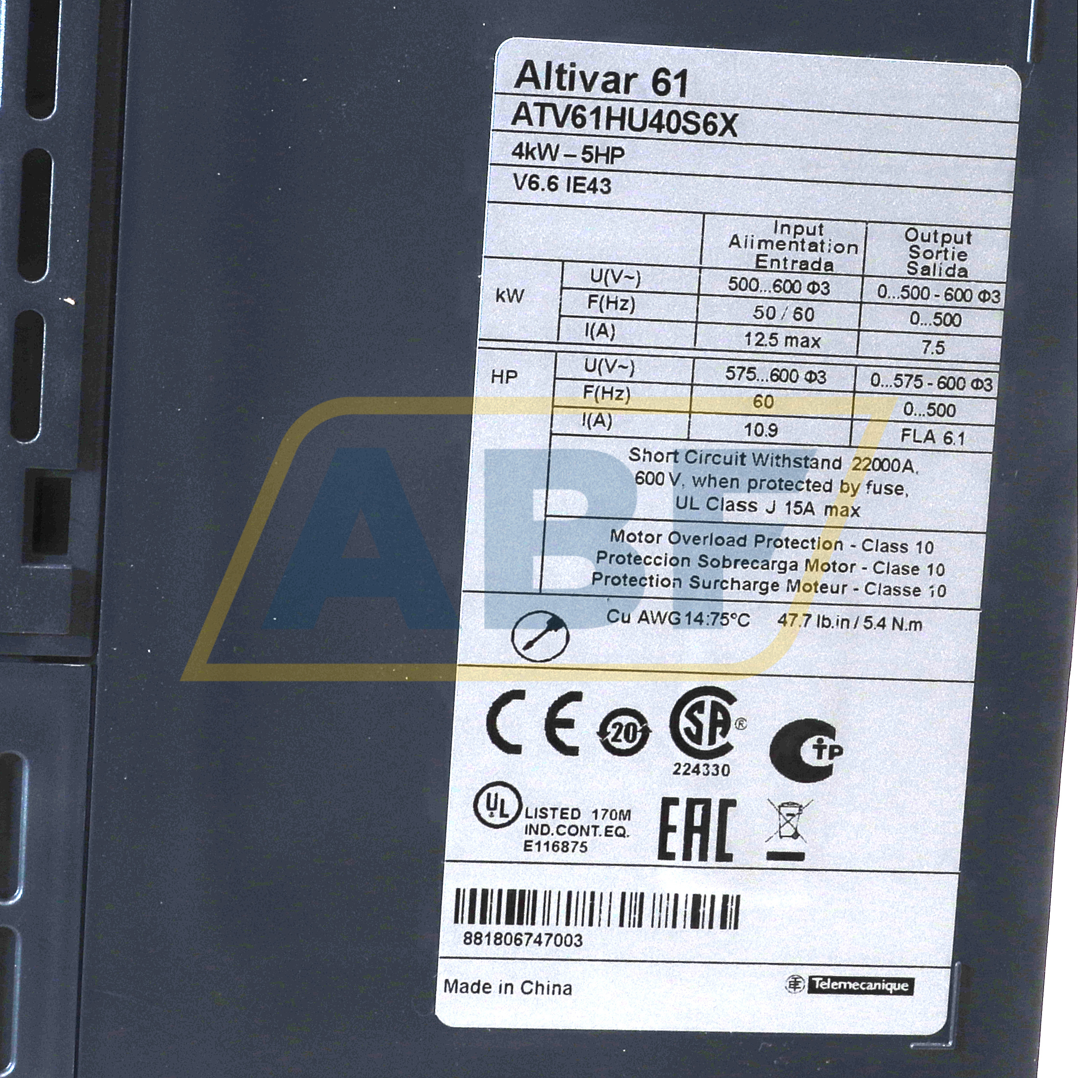 ATV61HU40S6X Schneider Electric