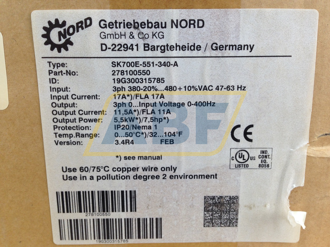 SK700E-551-340-A Nord Drive Systems