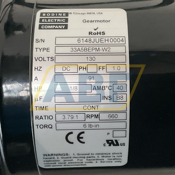 33A5BEPM-W2-I3,79 Bodine