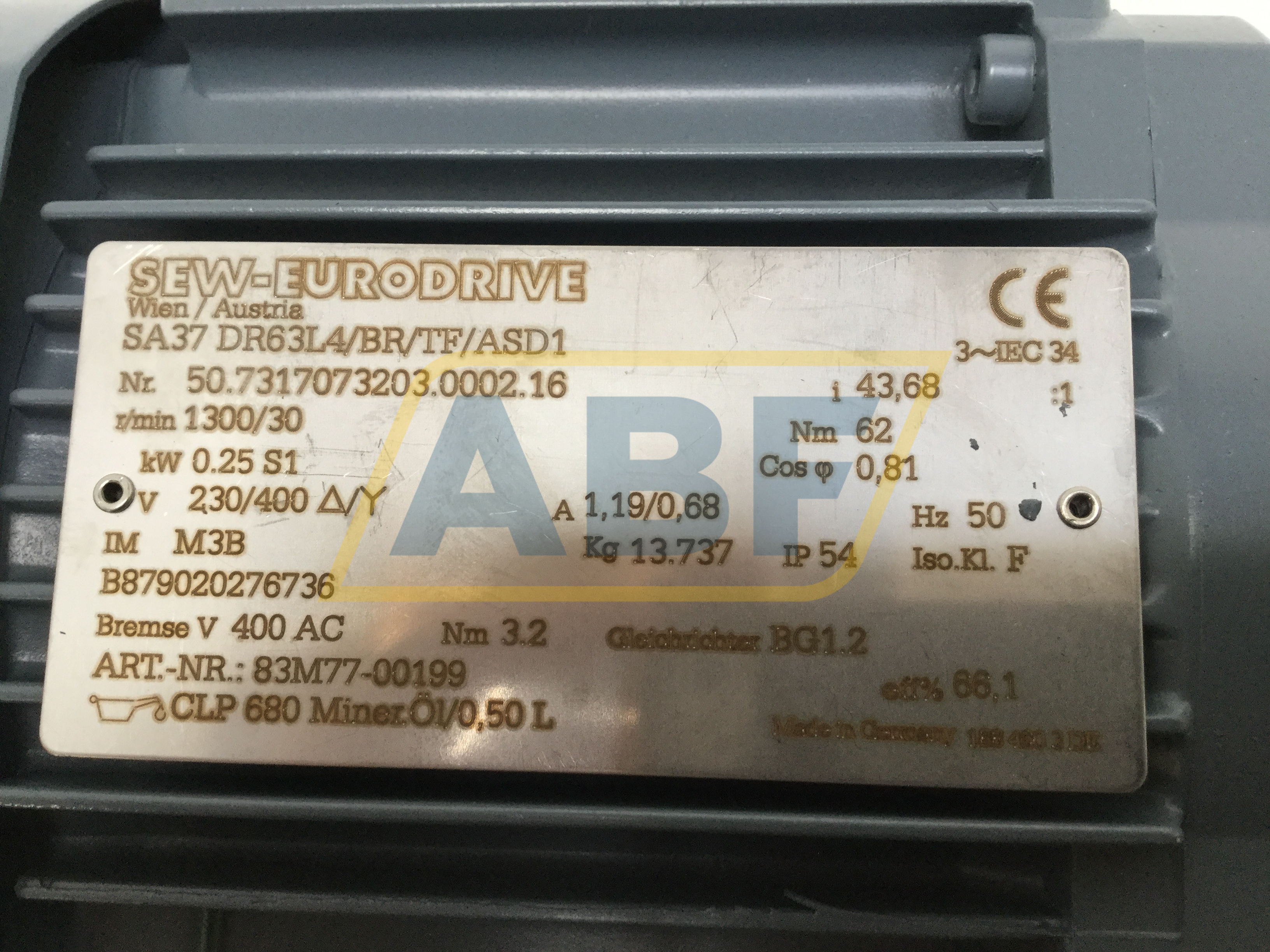 SA37DR63L4/BR/TF/ASD1-I43,68 SEW-EURODRIVE