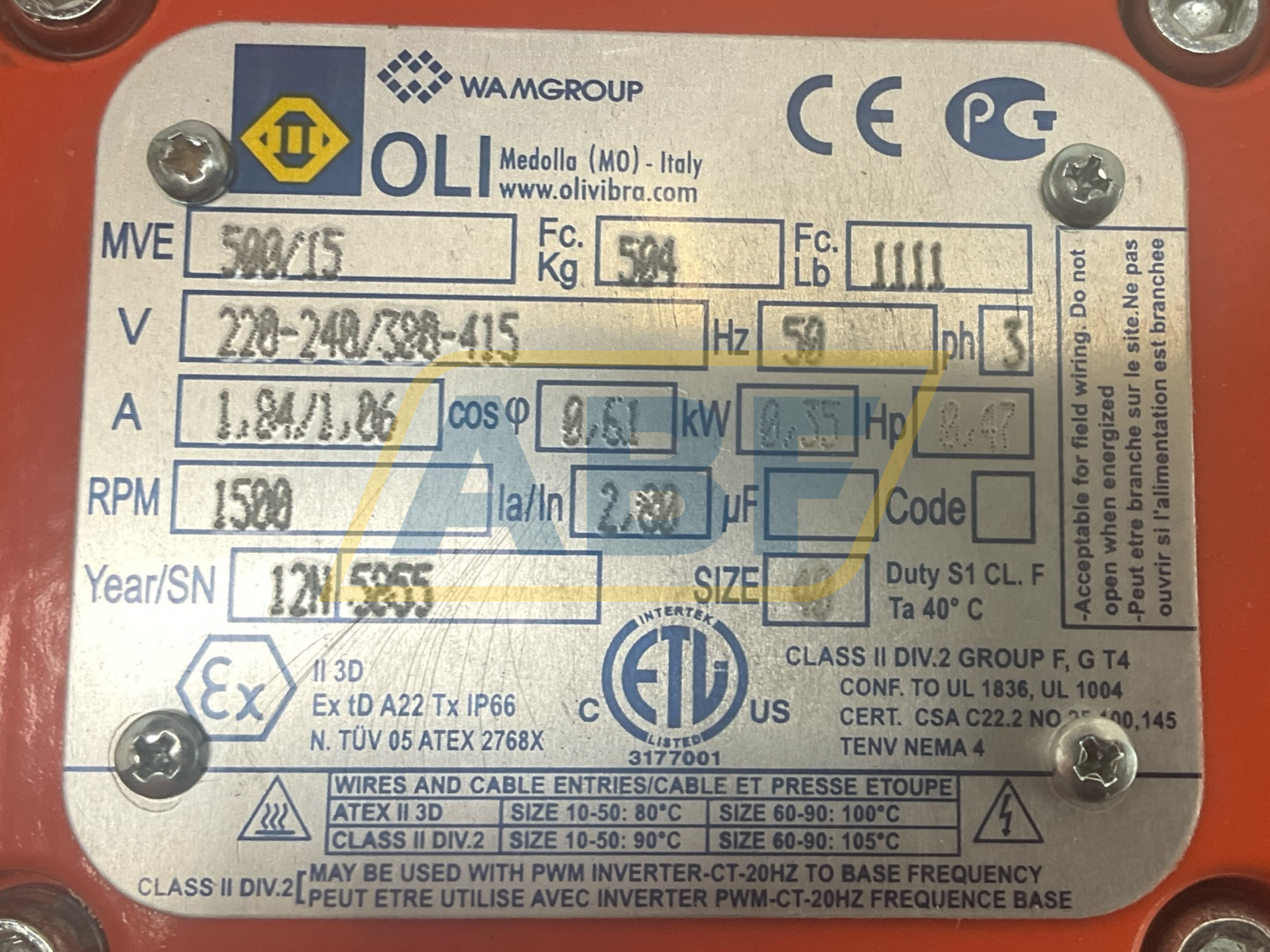 MVE500/15 OLI Medolla (MO)