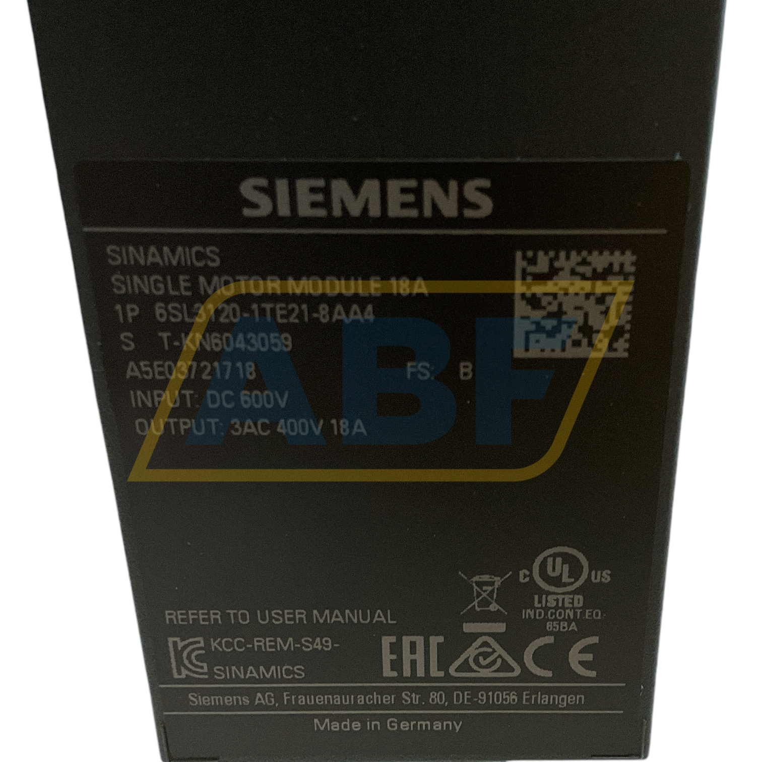 6SL3120-1TE21-8AA4 Siemens