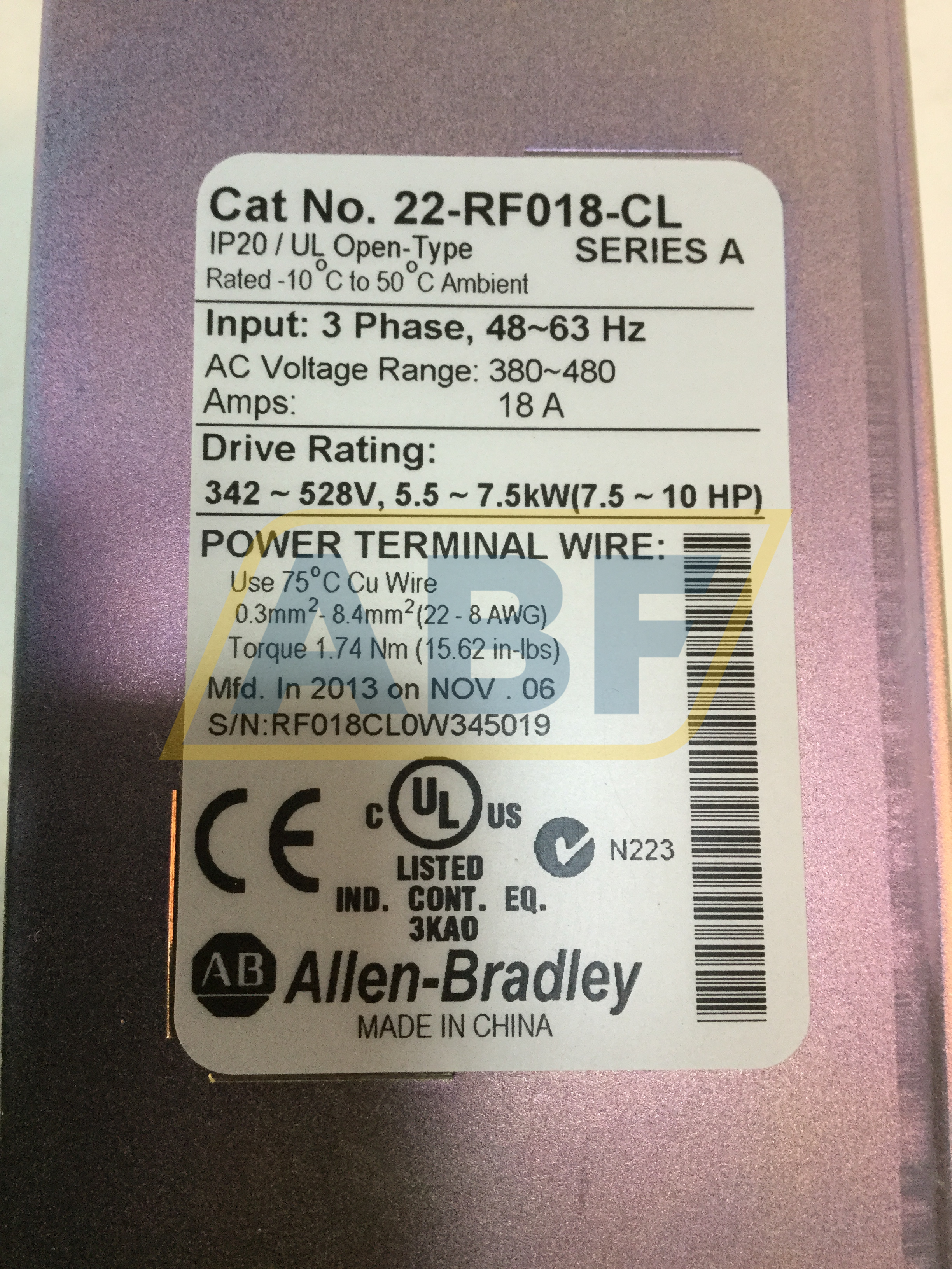 22-RF018-CL-A Allen Bradley