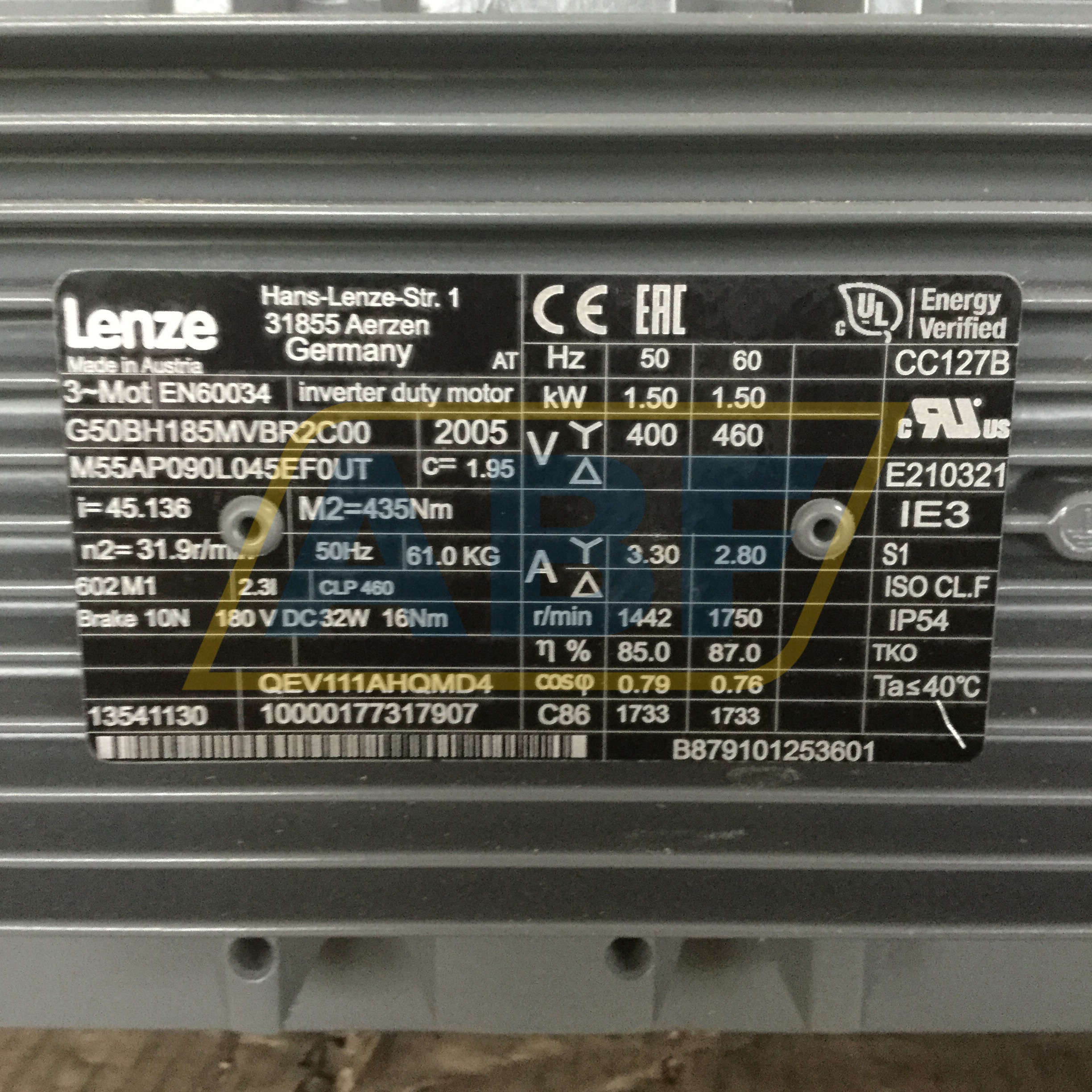 G50BH185MVBR2C00M55AP090L045EF0UT Lenze