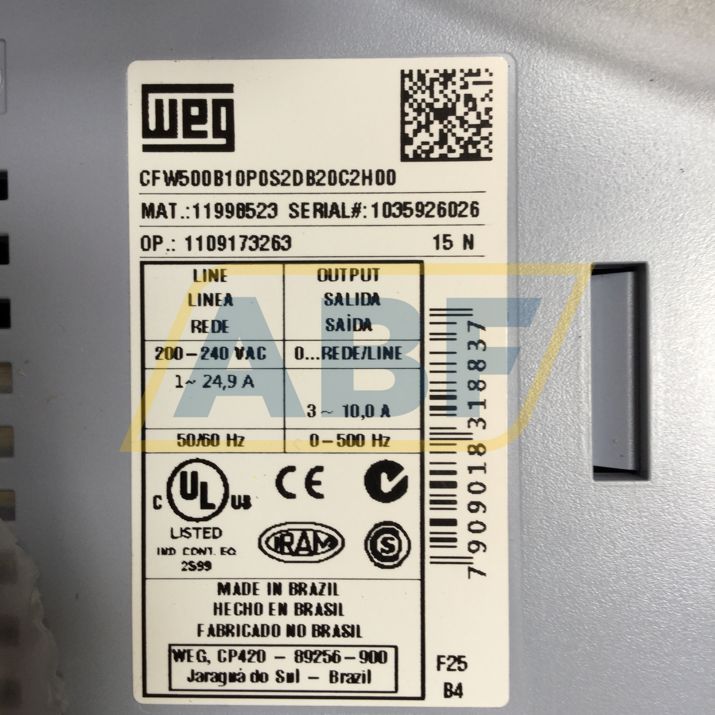 CFW500B10P0S2DB20C2H00 WEG