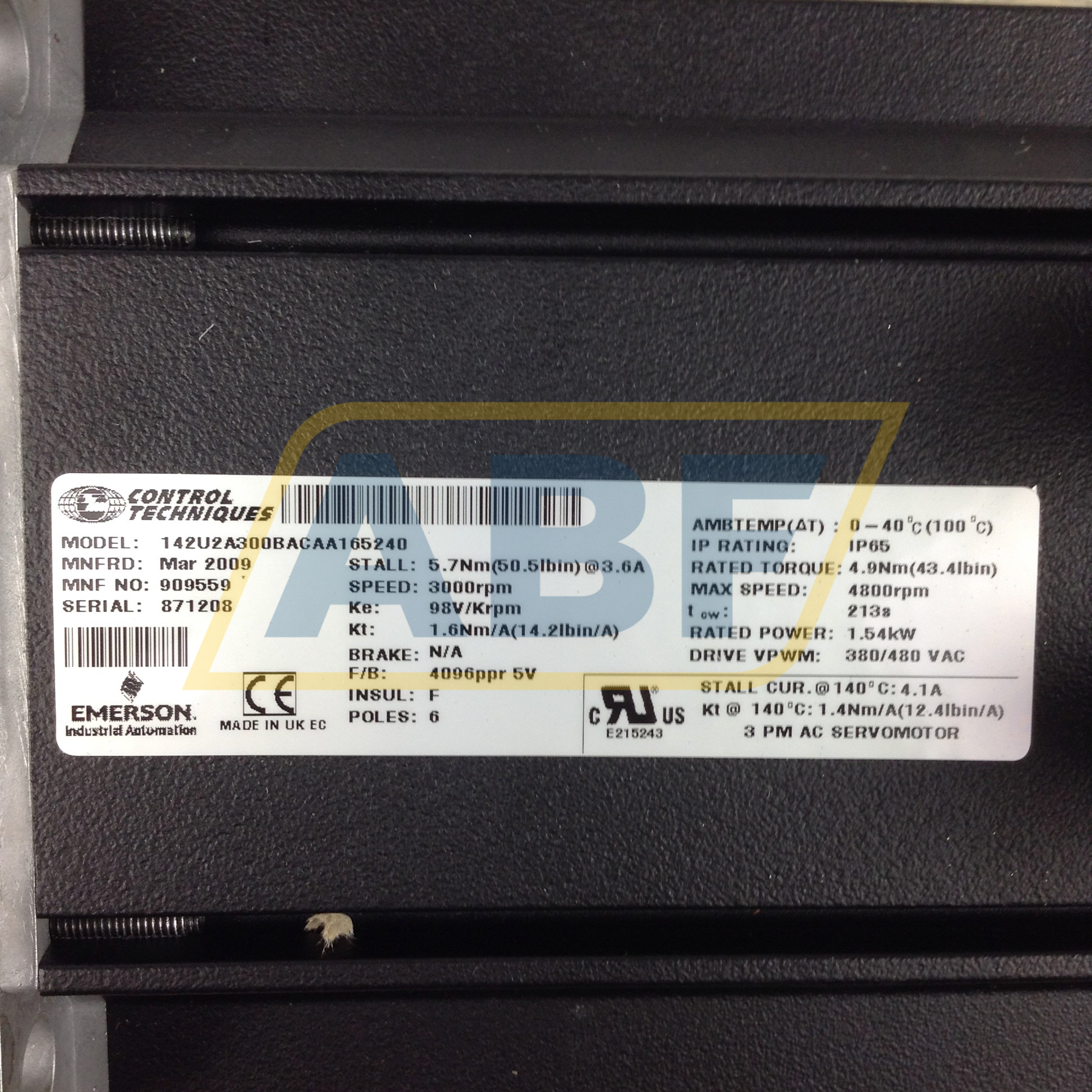 142U2A300BACAA165204 Control Techniques