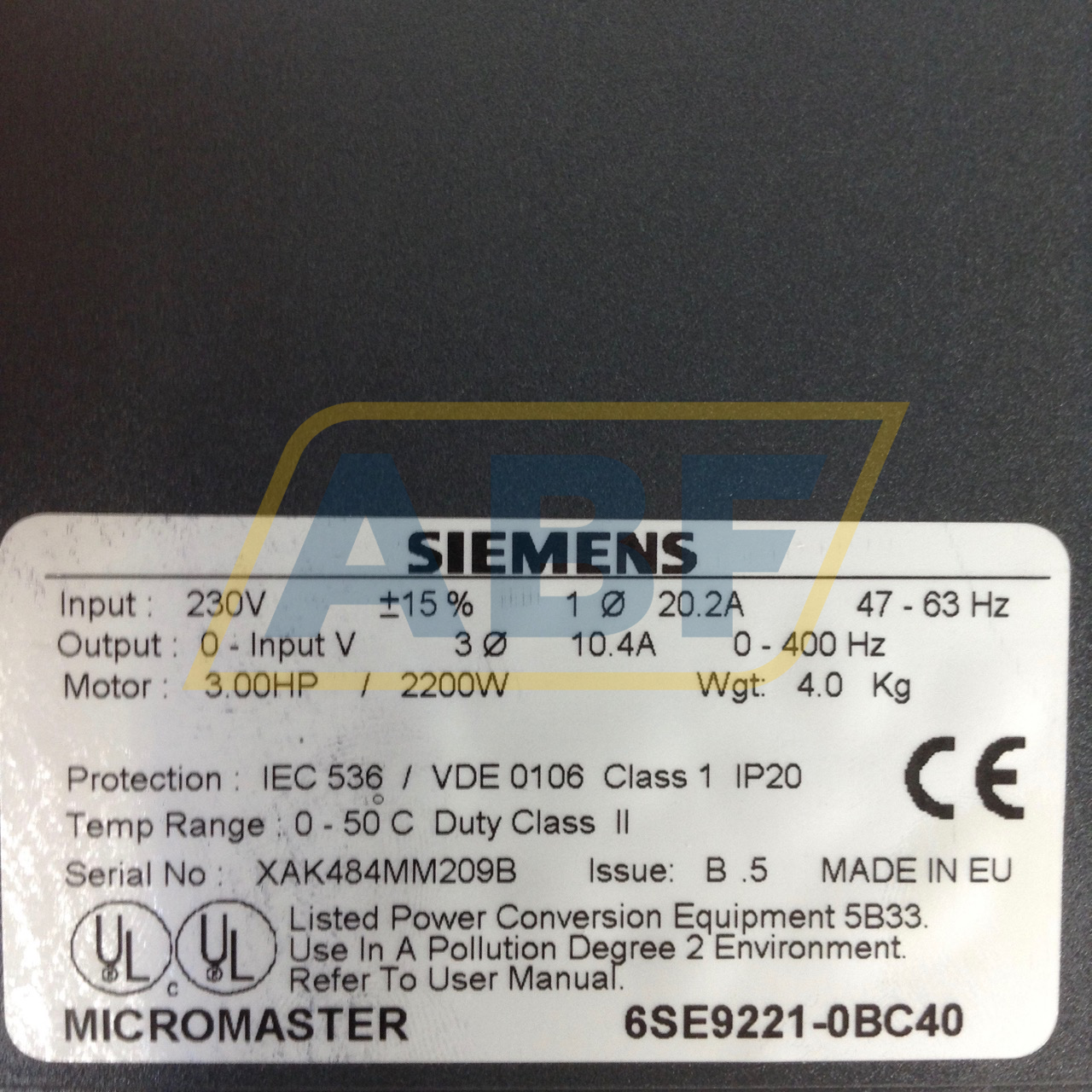 6SE9221-0BC40 Siemens