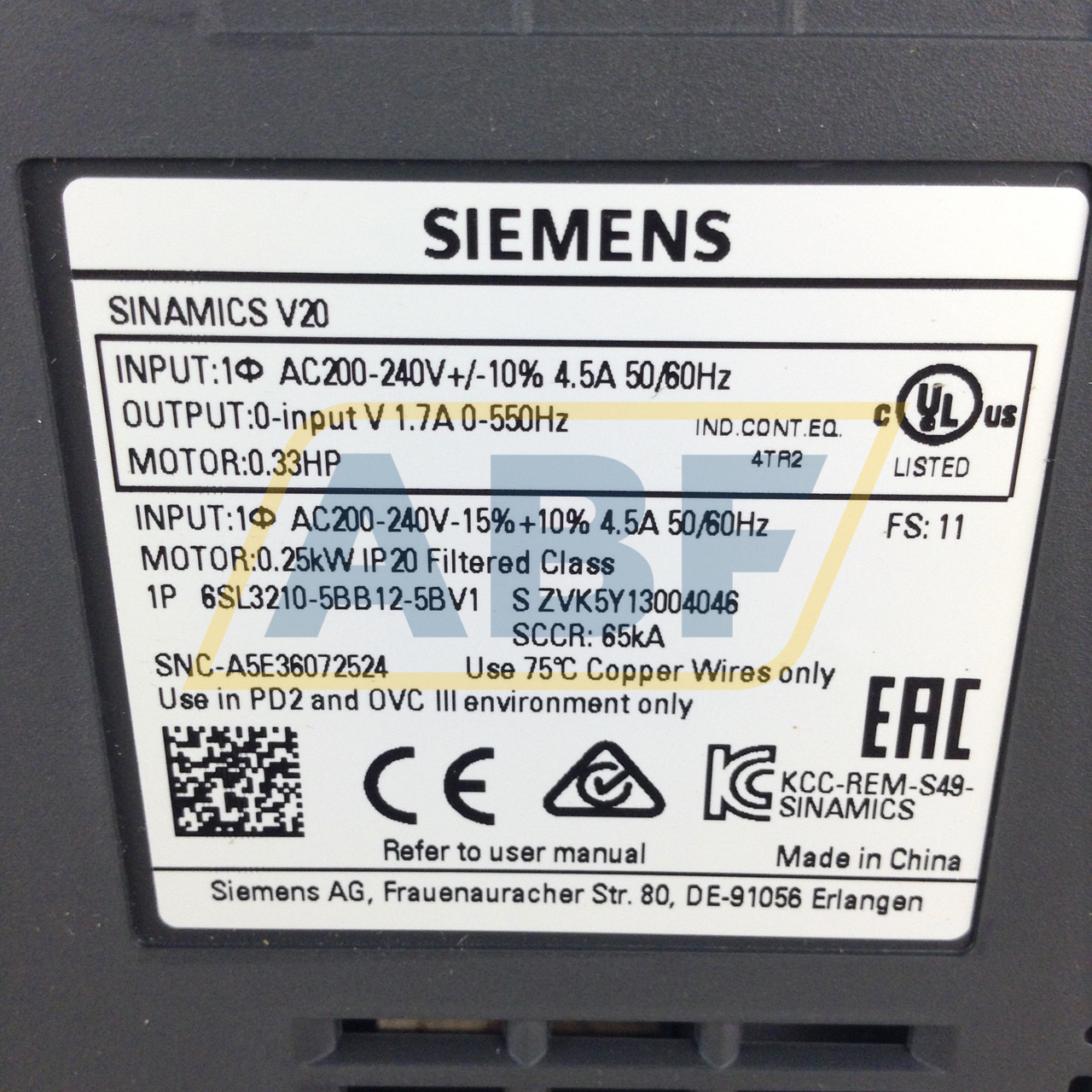 6SL3210-5BB12-5BV1 Siemens