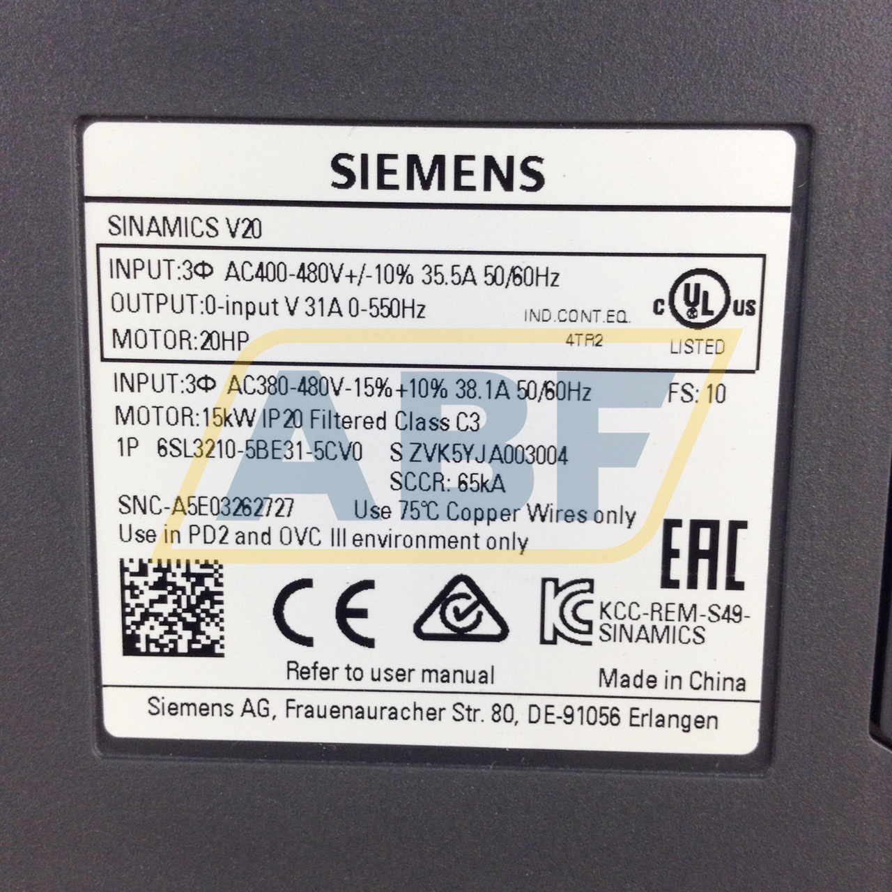 6SL3210-5BE31-5CV0 Siemens