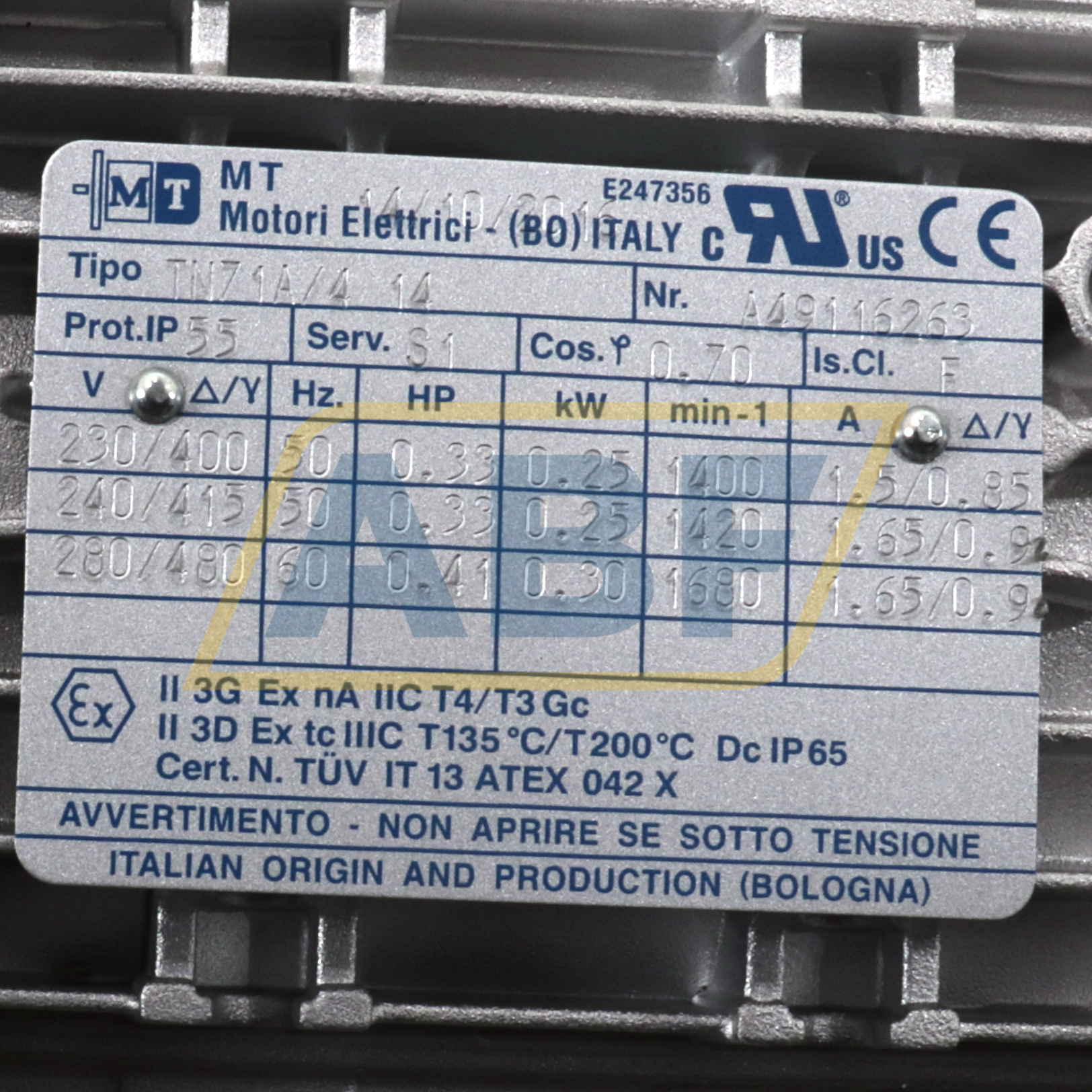 TN71A/414B5 MT Motori Elettrici