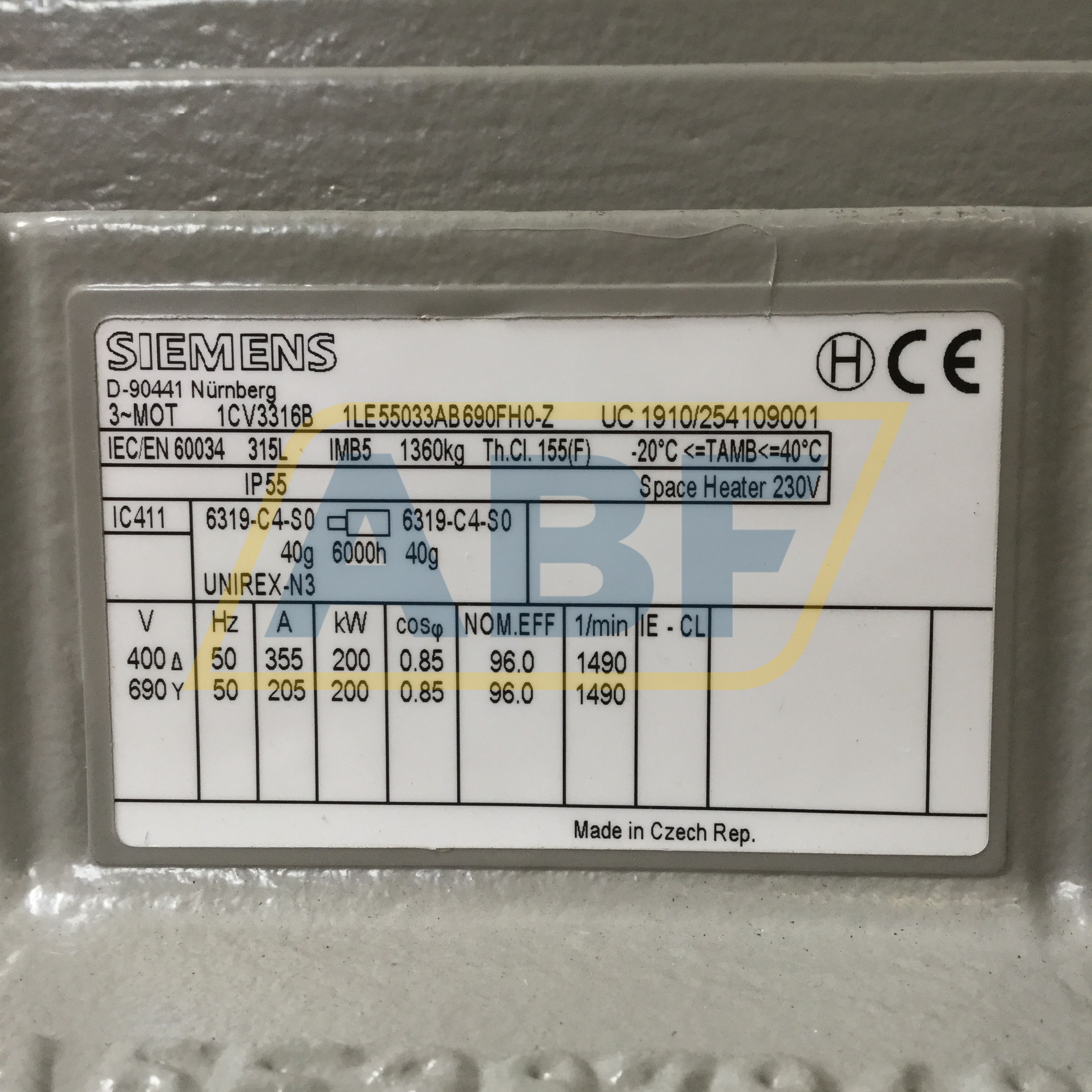 1LE5503-3AB69-0FH0-Z M1Y+​Q02+​Q72+​R62+​Y58 Siemens