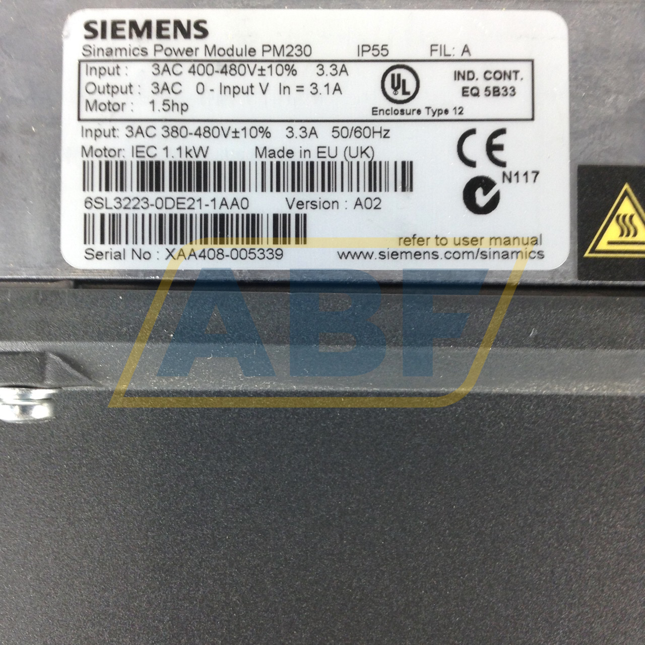 6SL3223-0DE21-1AA0 Siemens