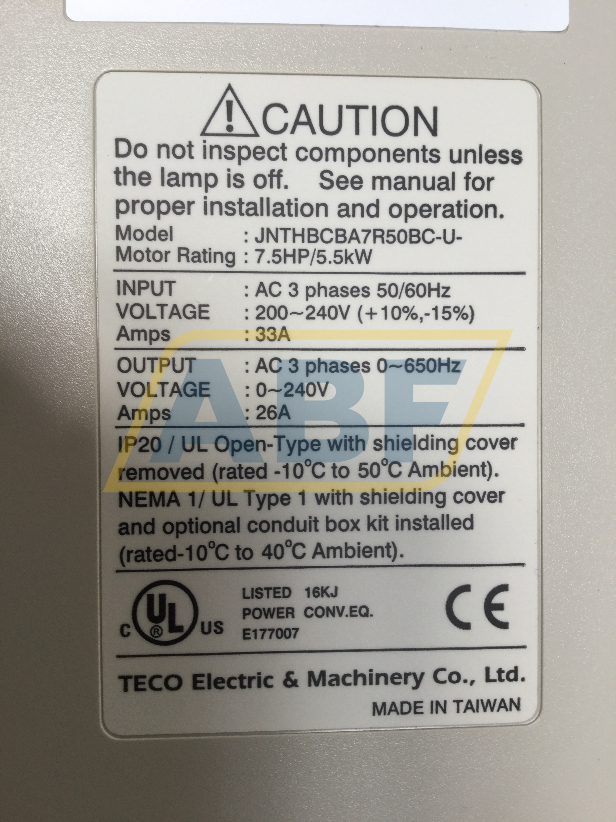 JNTHBCBA7R50BC-U Teco