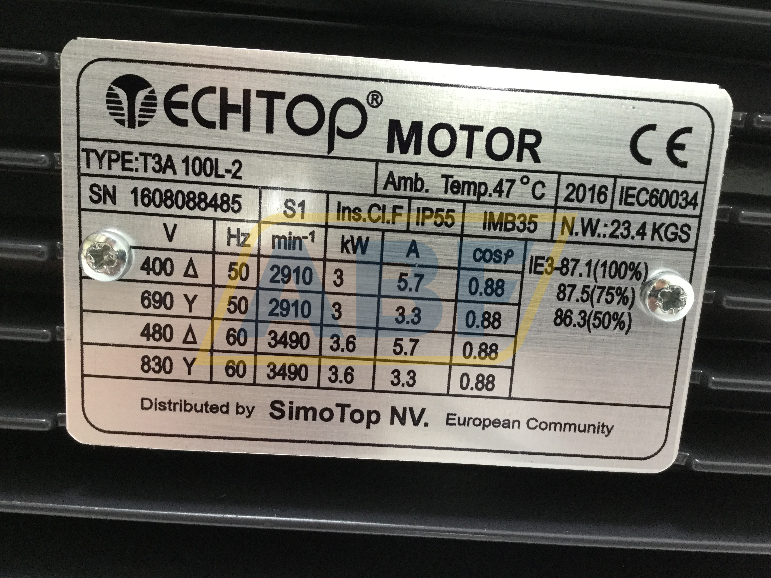 T3A100L-2-B35 TechTop Motor