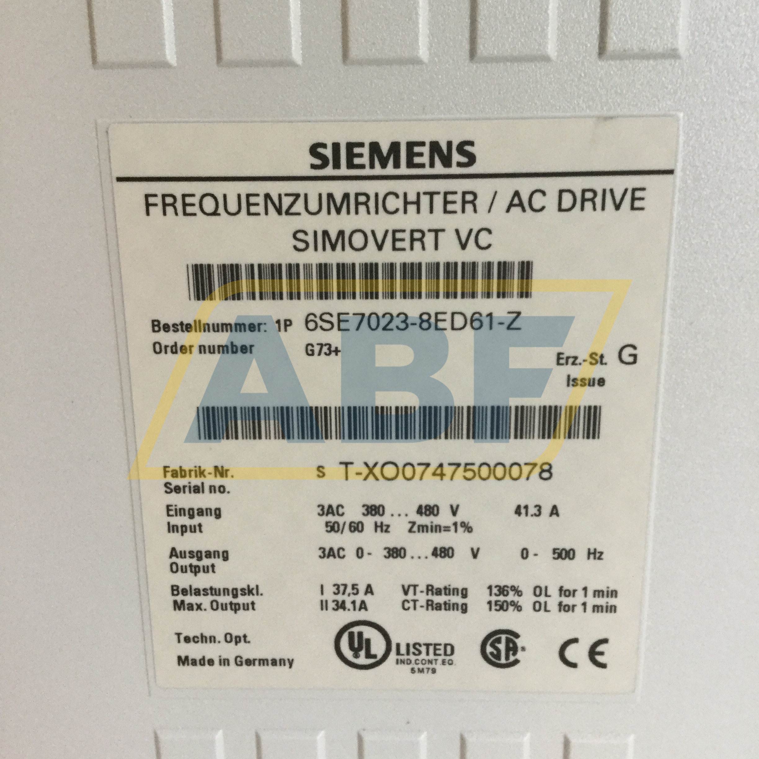 6SE7023-8ED61-Z G73 Siemens