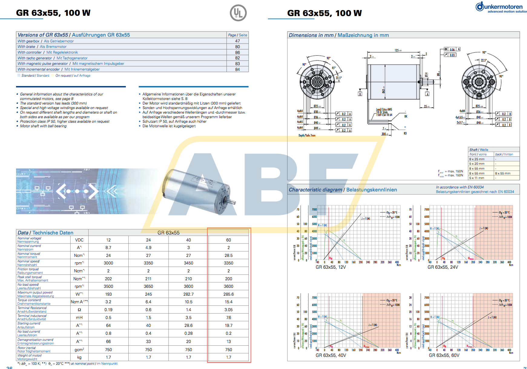 GR63X55/120V Dunkermotoren