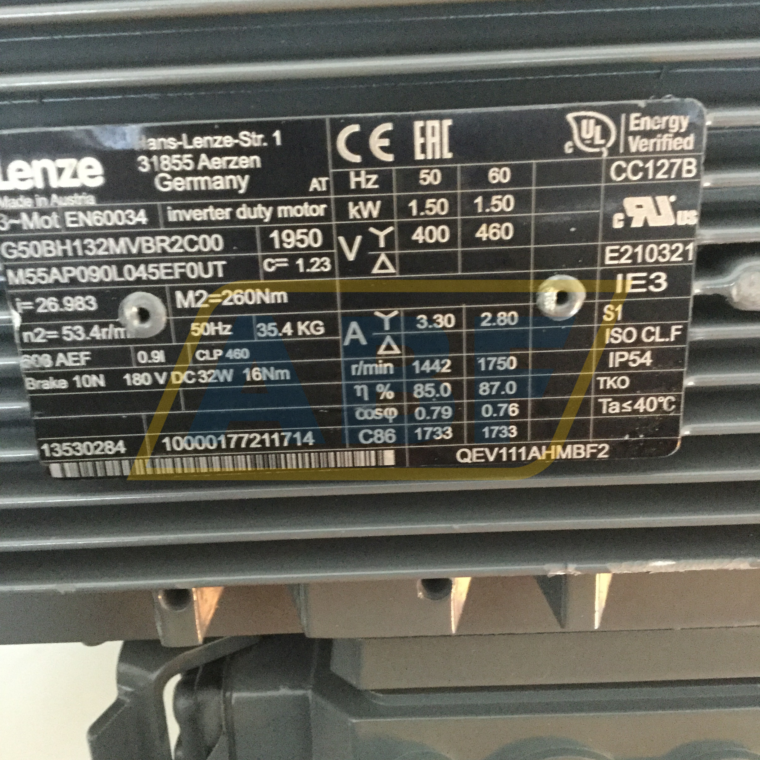 G50BH132MVBR2C00M55AP090L045EF0UT Lenze