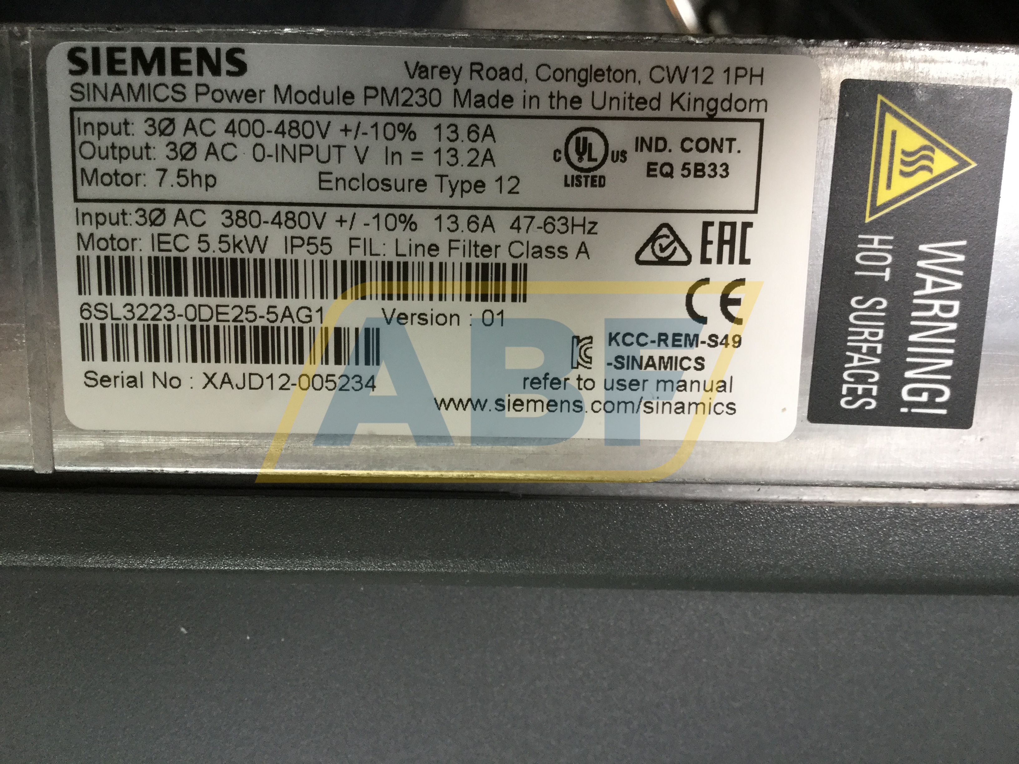 6SL3223-0DE25-5AG1 Siemens