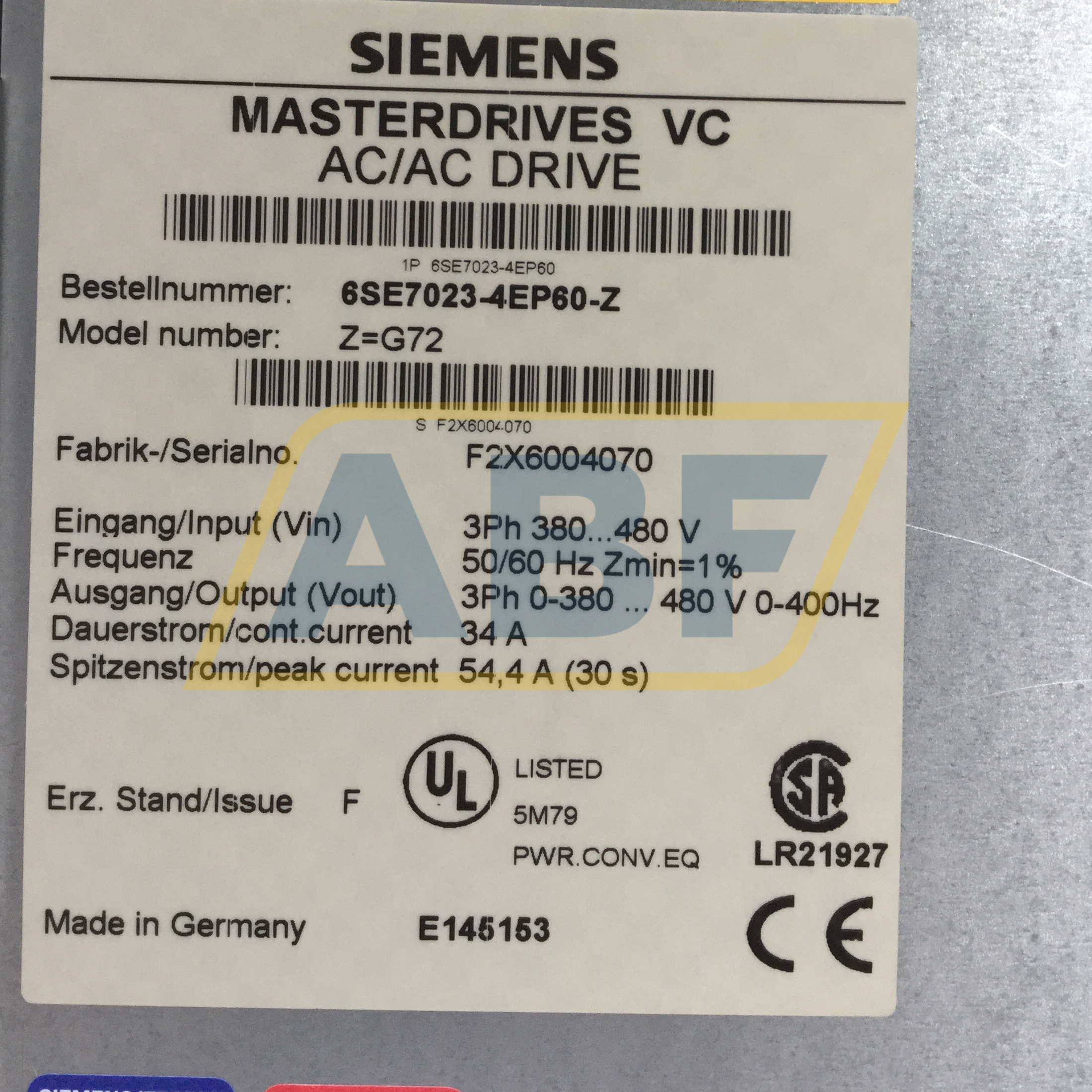 6SE7023-4EP60-Z G72 Siemens