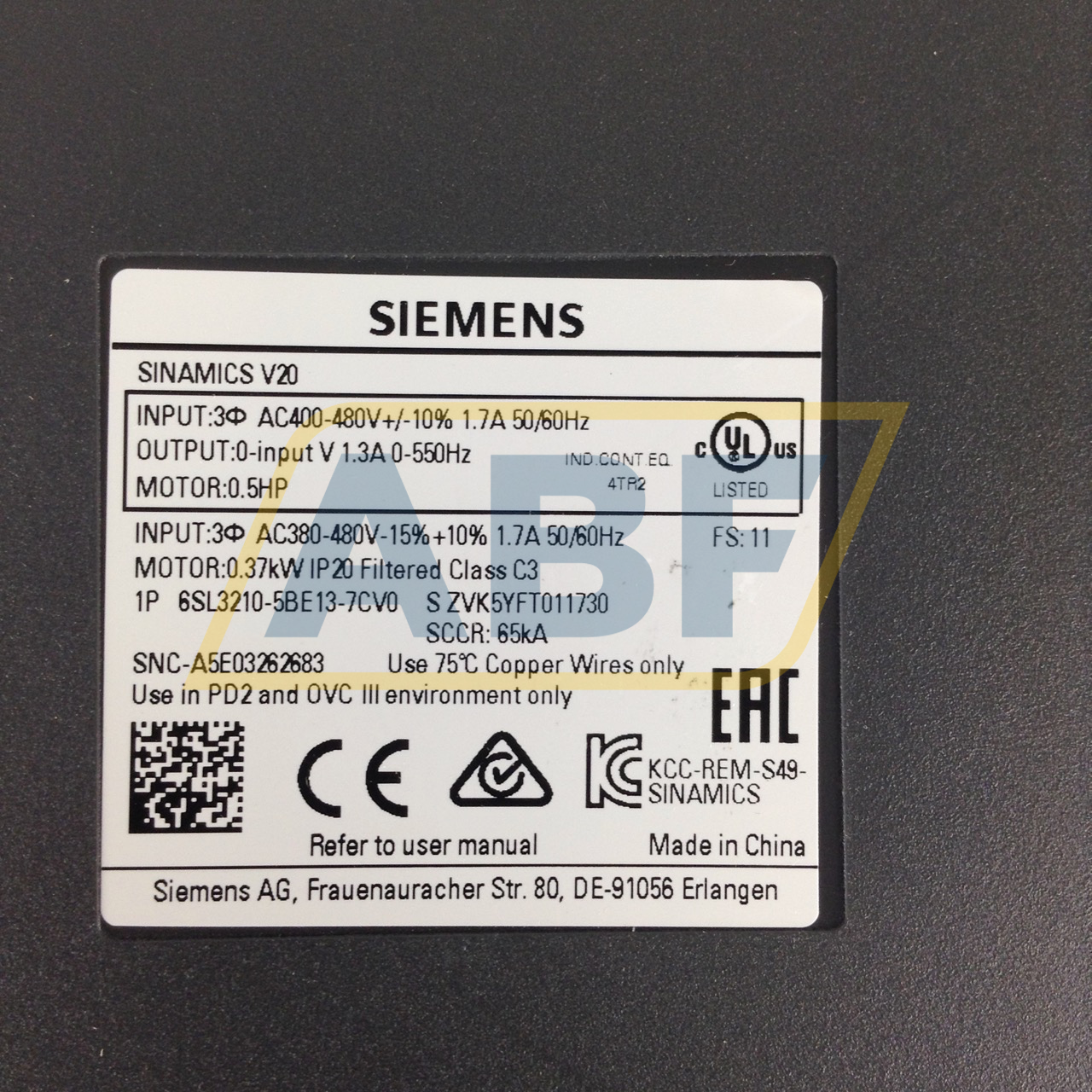 6SL3210-5BE13-7CV0 Siemens