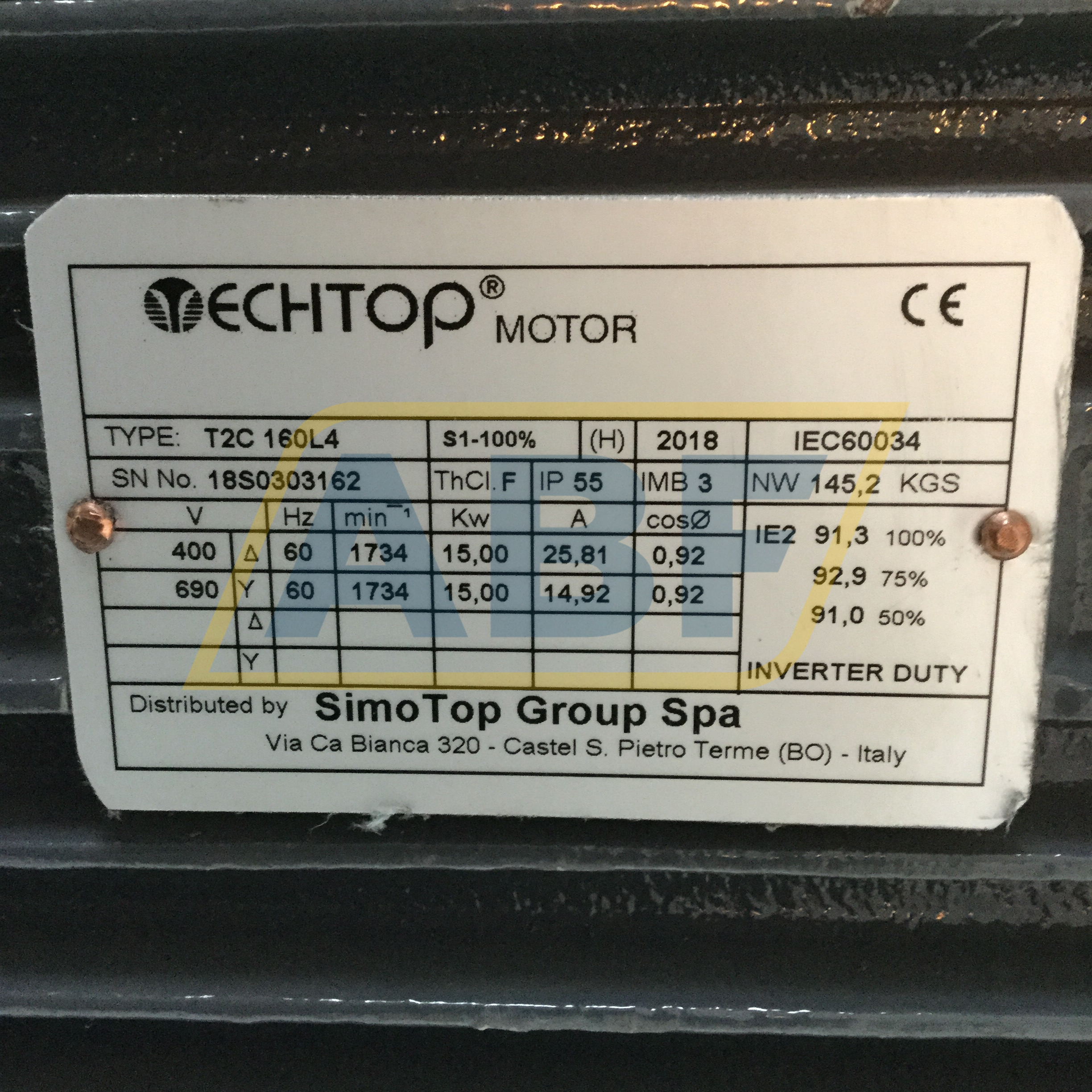 T2C160L-4-B3 TechTop Motor