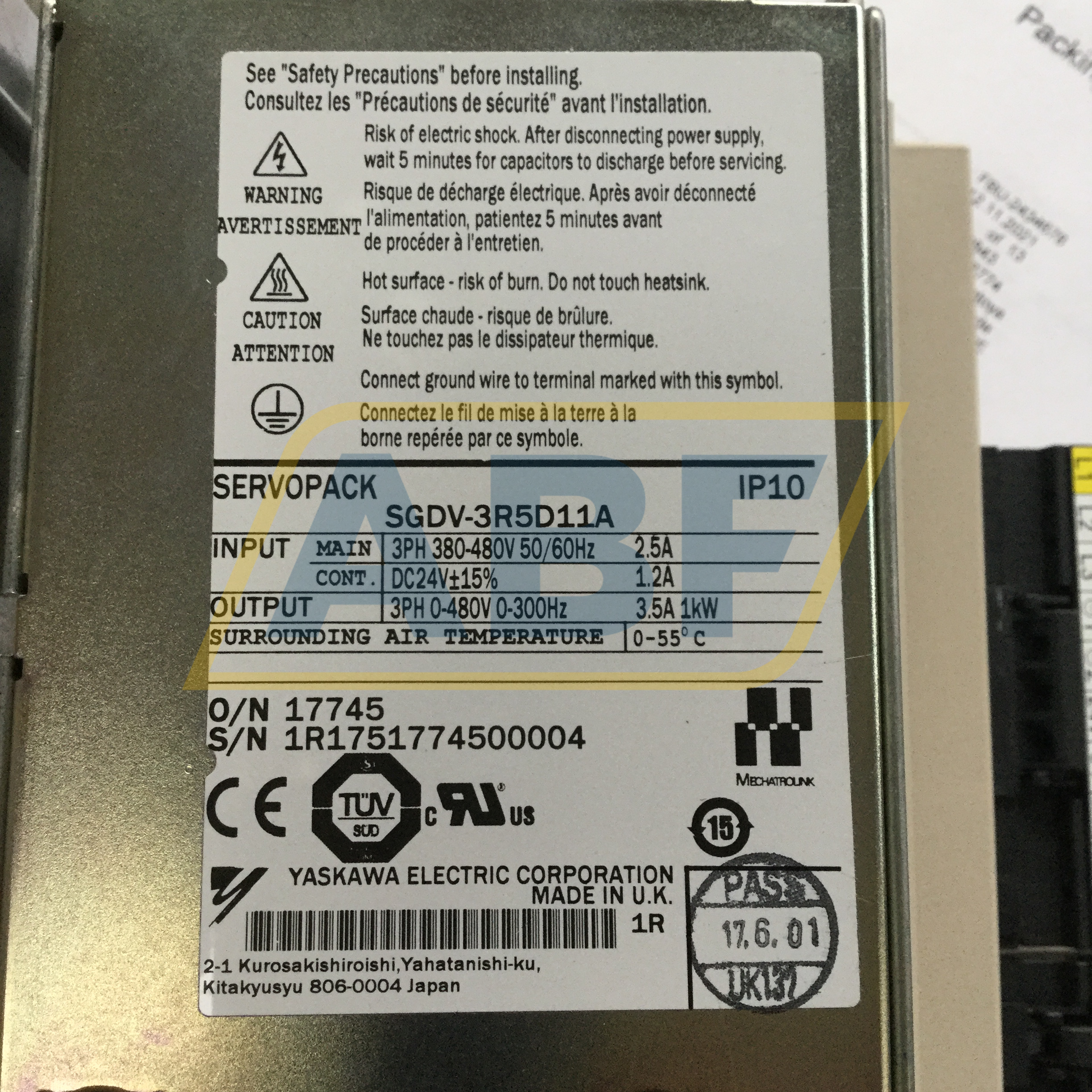 SGDV-3R5D11A Yaskawa