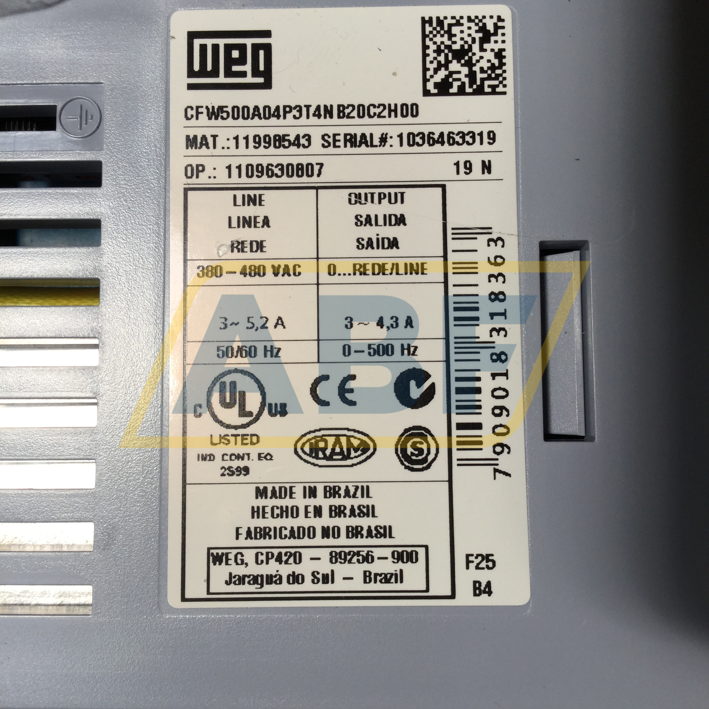 CFW500A04P3T4NB20C2H00 WEG