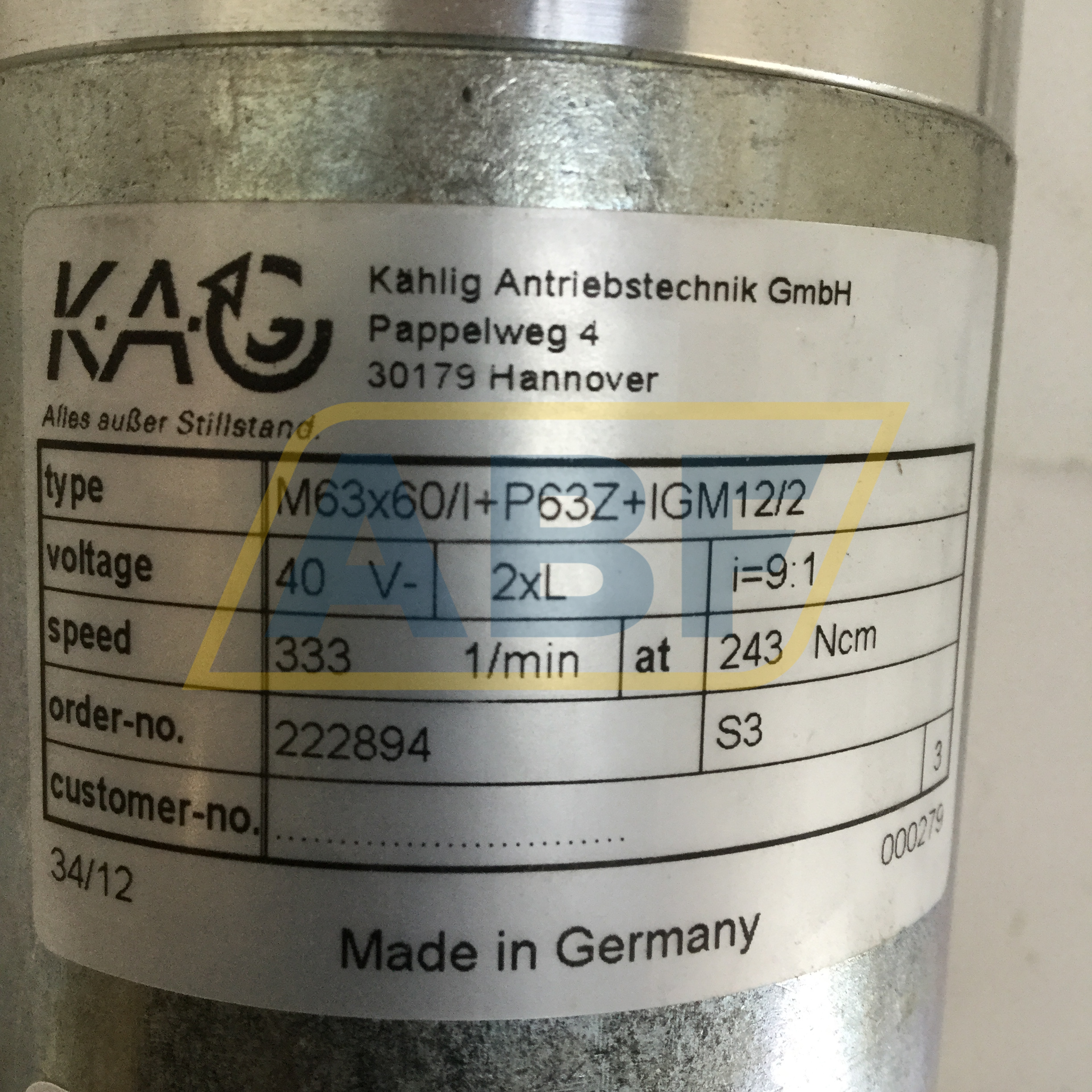 M63X60I40VP63ZI9IGM12/2 Kahlig Antriebstechnik