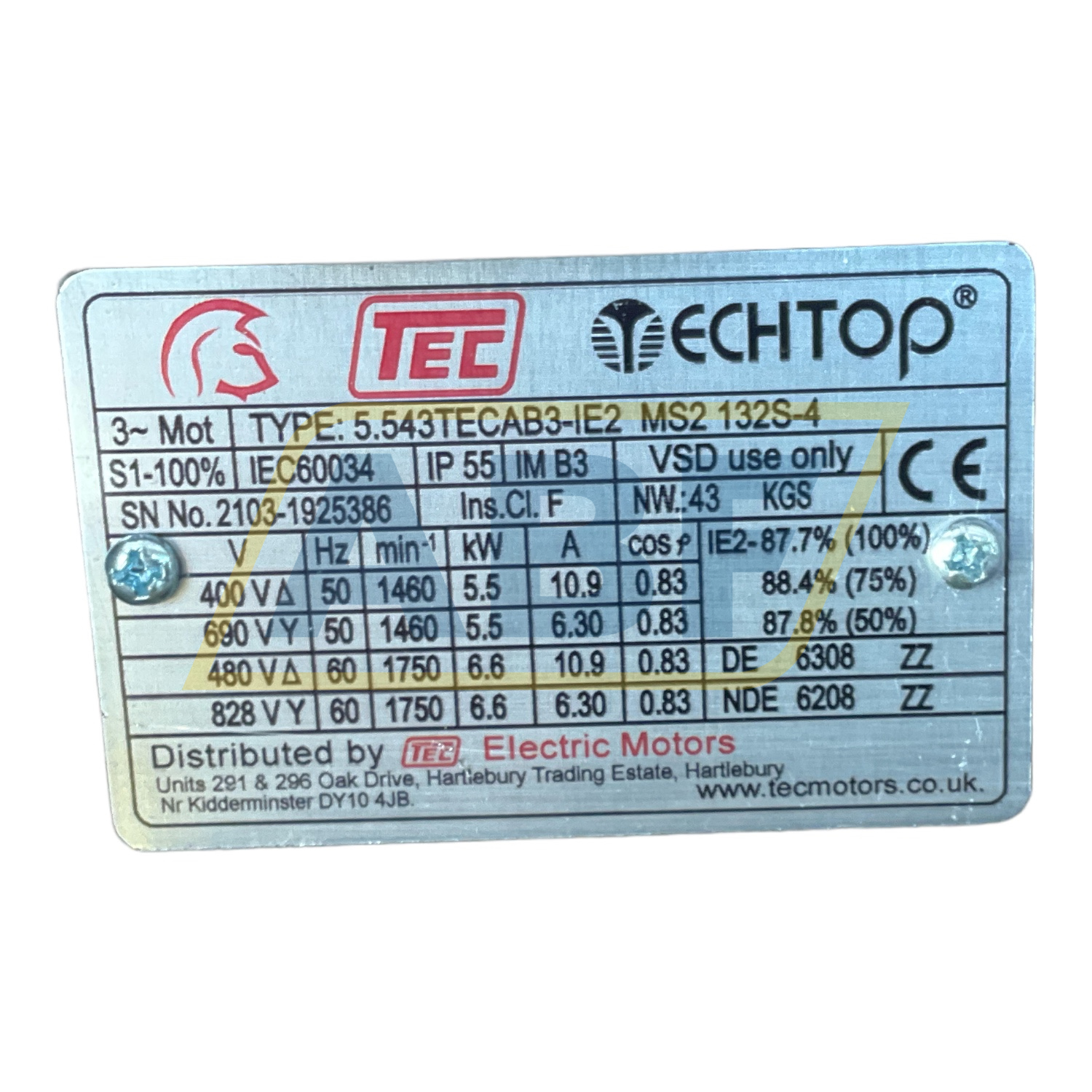MS2132S-4-B3 TechTop Motor