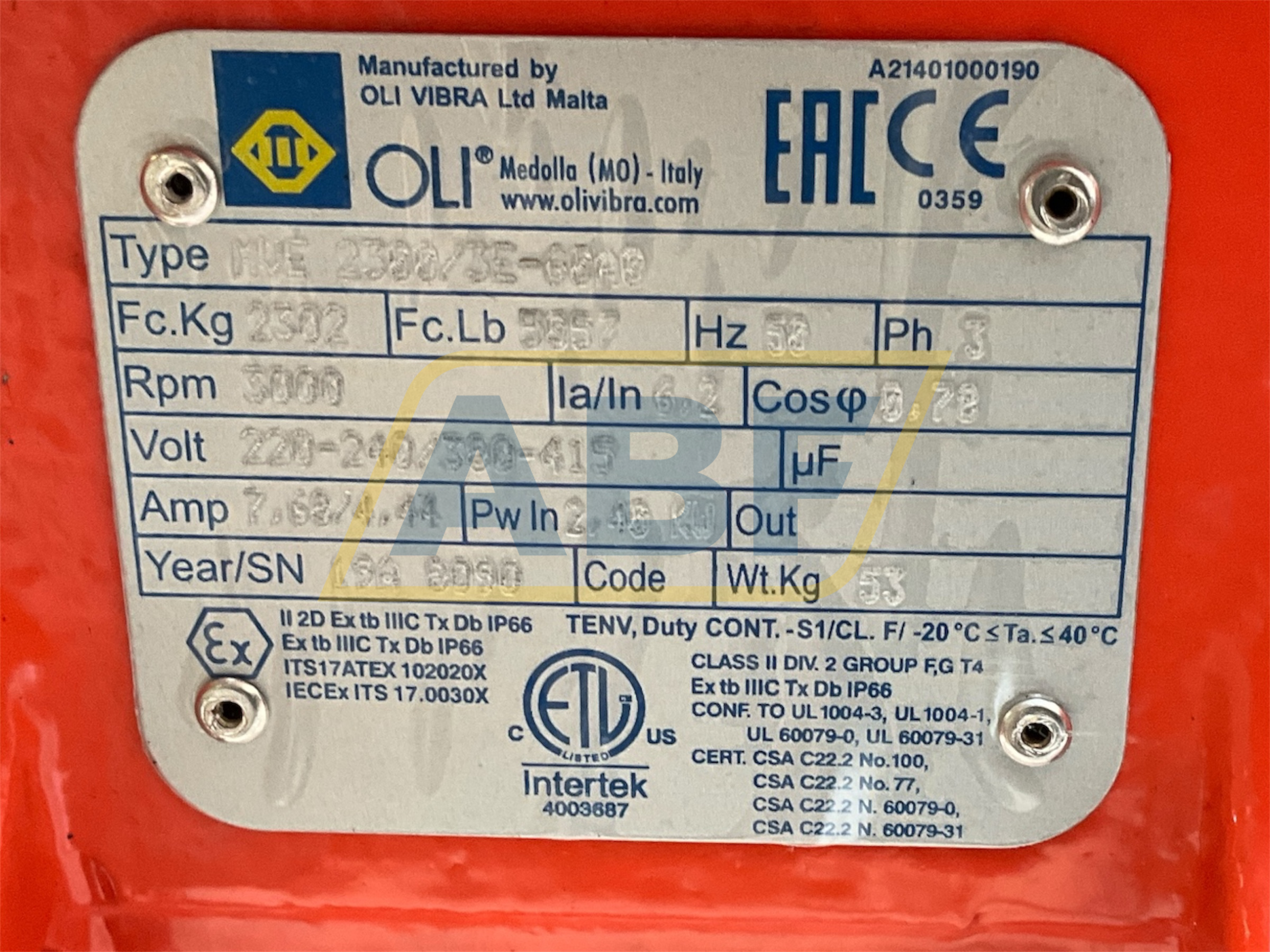 MVE2300/3E-60A0 OLI Medolla (MO)