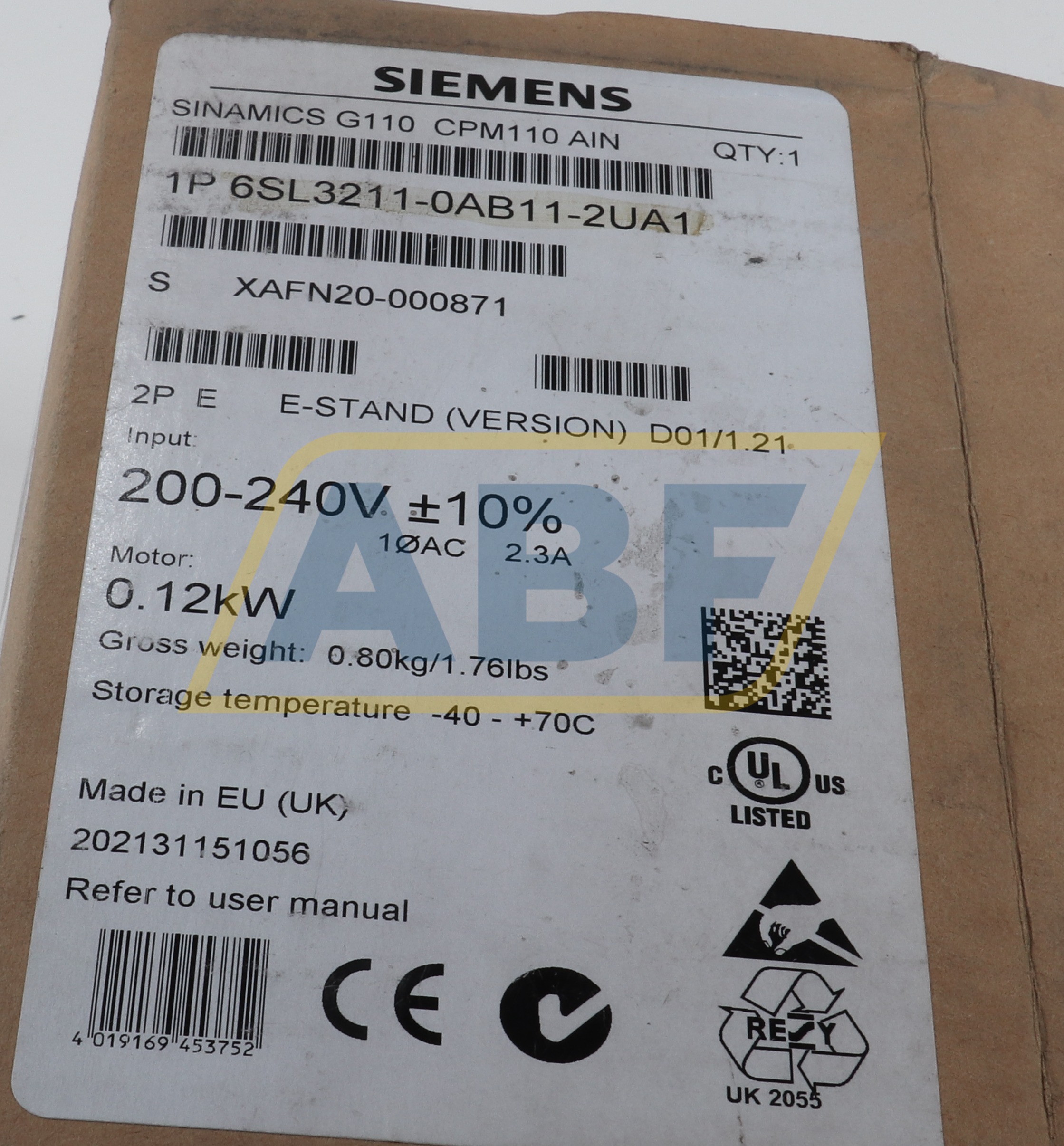 6SL3211-0AB11-2UA1 Siemens