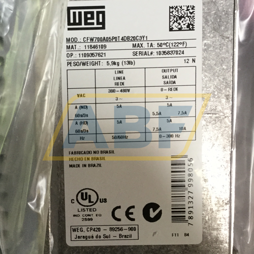 CFW700A05P0T4DB20C3Y1 WEG