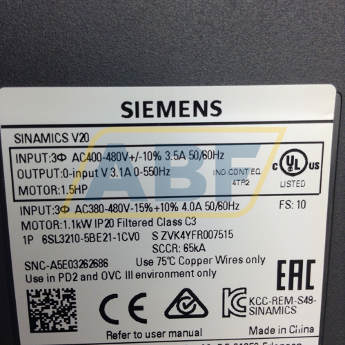 6SL3210-5BE21-1CV0 Siemens