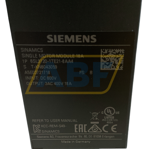 6SL3120-1TE21-8AA4 Siemens