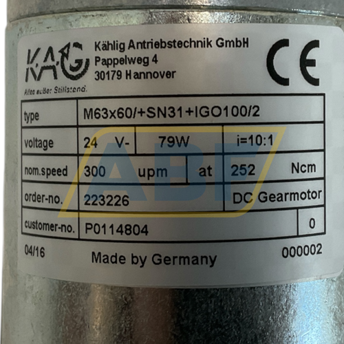 M63X60I24VSN31I10IGO1 Kahlig Antriebstechnik