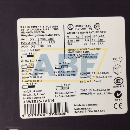 3RW3035-1AB14 Siemens