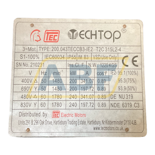 T2C315-L2-4-B3 TechTop Motor