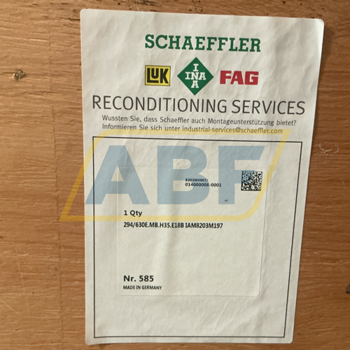 294/630E.MB.H35.E18B IAM8203 M197 FAG