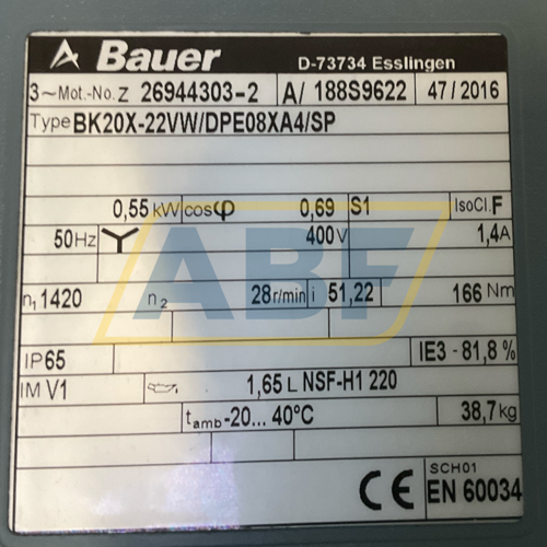 BK20X-22VW/DPE08XA4/S Bauer
