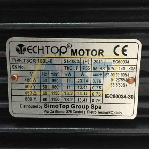 T3CR160L6-B3 TechTop Motor