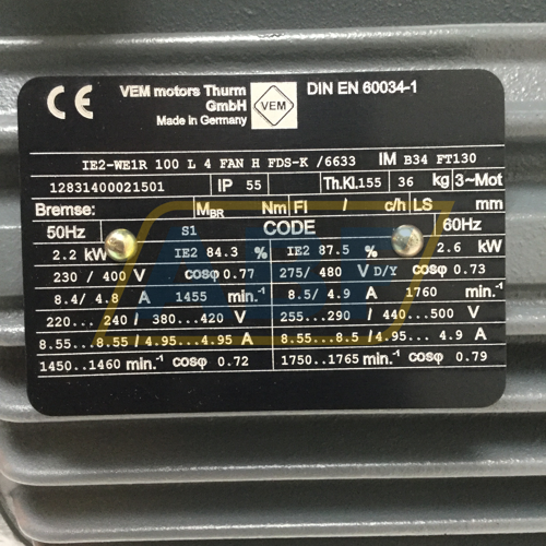 IE2-WE1R100L4FANHFDS-K/663 VEM