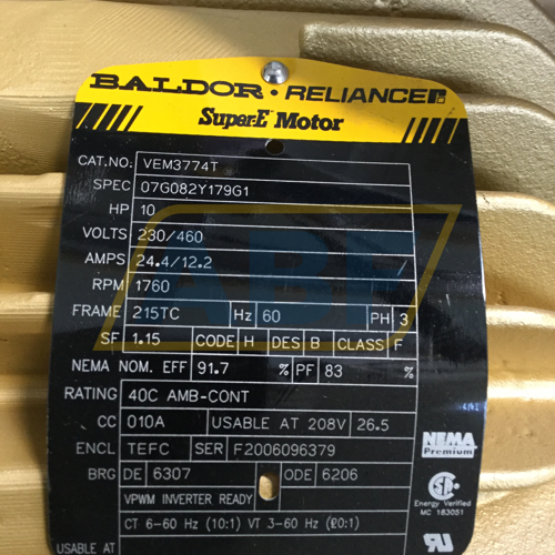 VEM3774T Baldor
