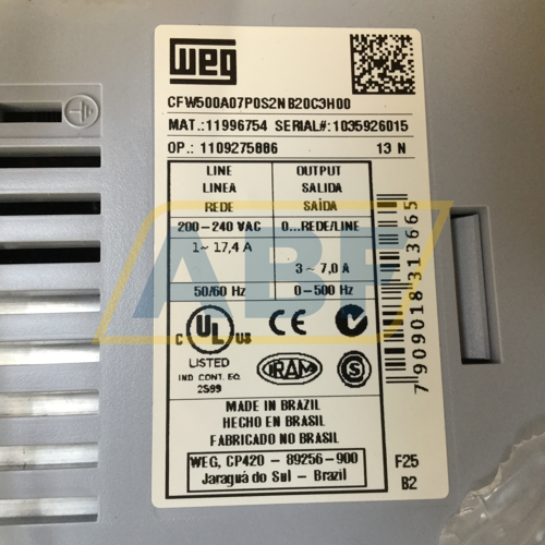 CFW500A07P0S2NB20C3H00 WEG
