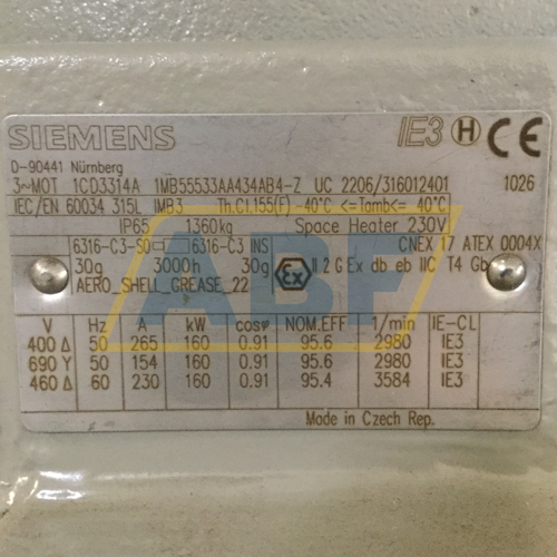 1MB5553-3AA43-4AB4-Z B65+​D03+​H20+​L51+​Q02+​Q82+​R18+​R62+​S03+​Y82 Siemens