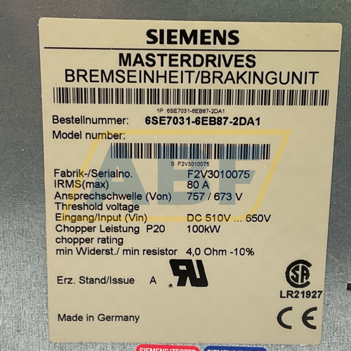 6SE7031-6EB87-2DA1 Siemens