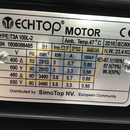 T3A100L-2-B35 TechTop Motor