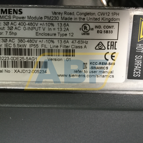 6SL3223-0DE25-5AG1 Siemens