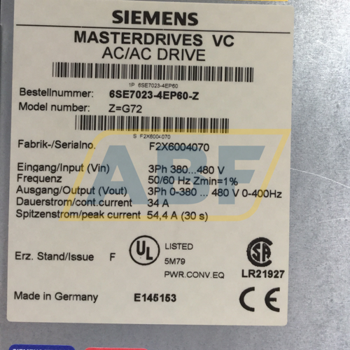 6SE7023-4EP60-Z G72 Siemens