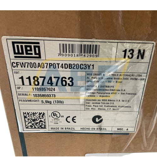 CFW700A07P0T4DB20C3Y1 WEG