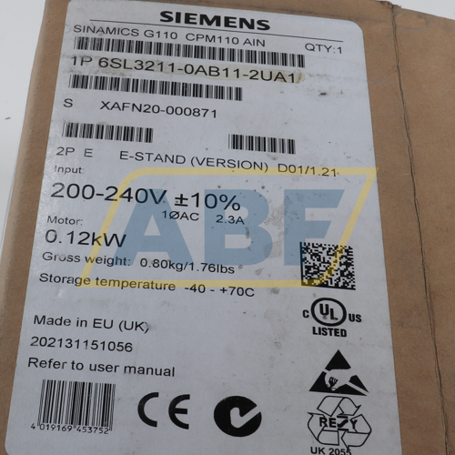 6SL3211-0AB11-2UA1 Siemens